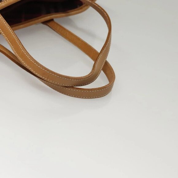 BURBERRY Nova Check Blue Label Tote Bag Canvas Pink Silver Auth - Picture 9 of 15